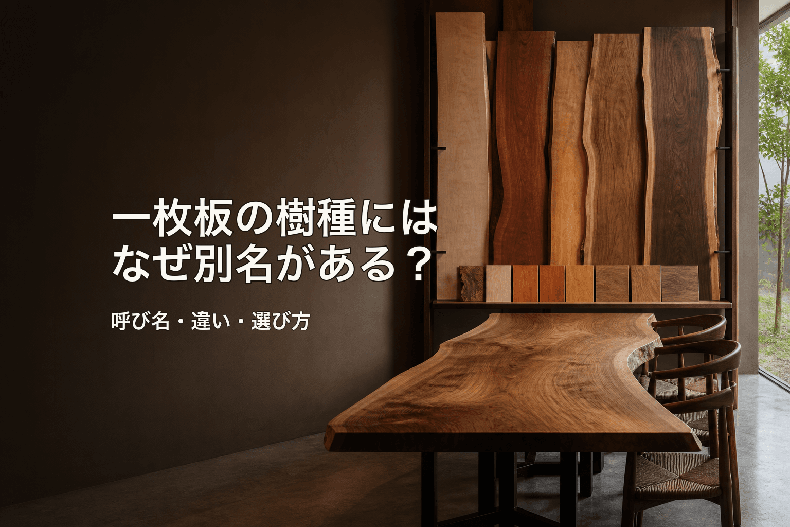 一枚板の樹種にはなぜ別名がある?呼び名の違いと選び方を解説