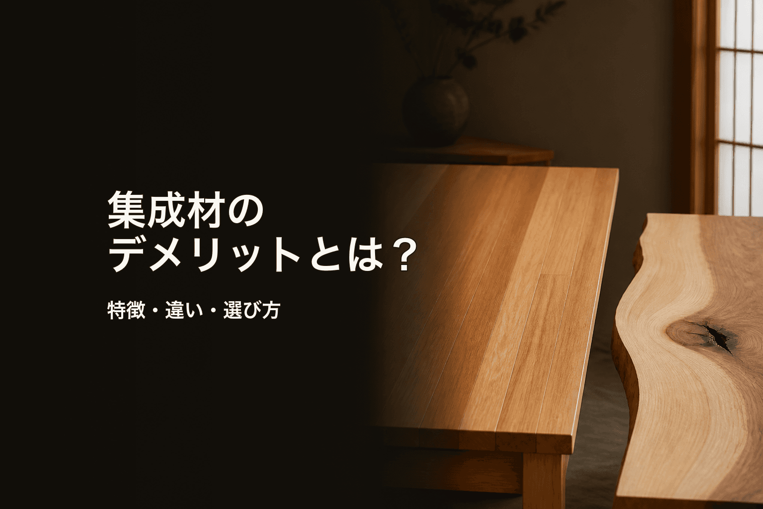 集成材のデメリットとは?一枚板との違い・向いている人・選び方を解説